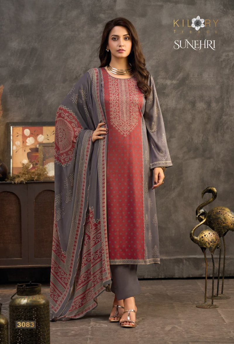 Sunehri By Kilory Gajji Silk Printed Handwork Dress Materials